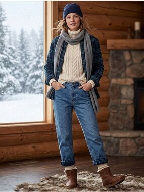 Women’s Guide Series Fleece Lined Jeans, Size 6, Blue Denim